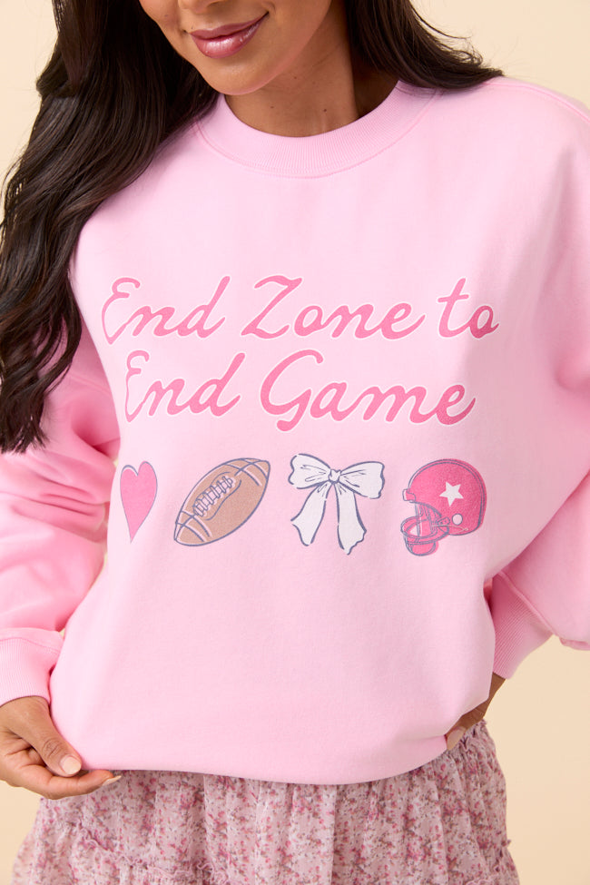 End Zone To End Game Light Pink Graphic Sweatshirt - Image 5