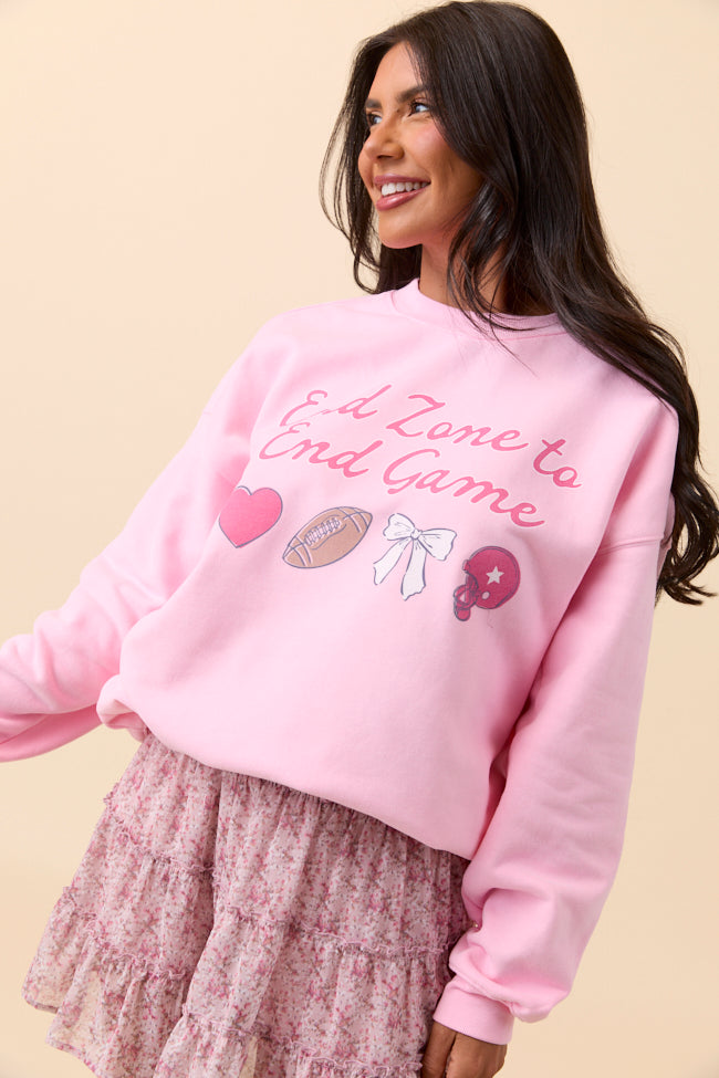 End Zone To End Game Light Pink Graphic Sweatshirt - Image 6