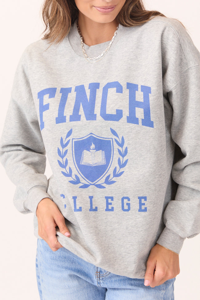 Finch College Light Grey Graphic Sweatshirt - Image 4