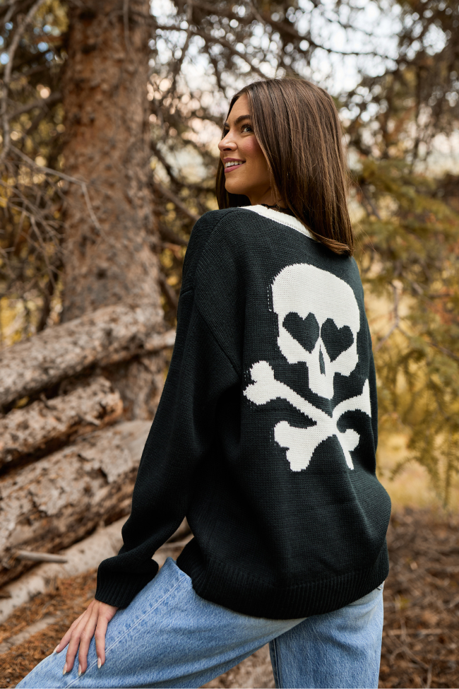 Annabelle Black and White Skull Cardigan FINAL SALE