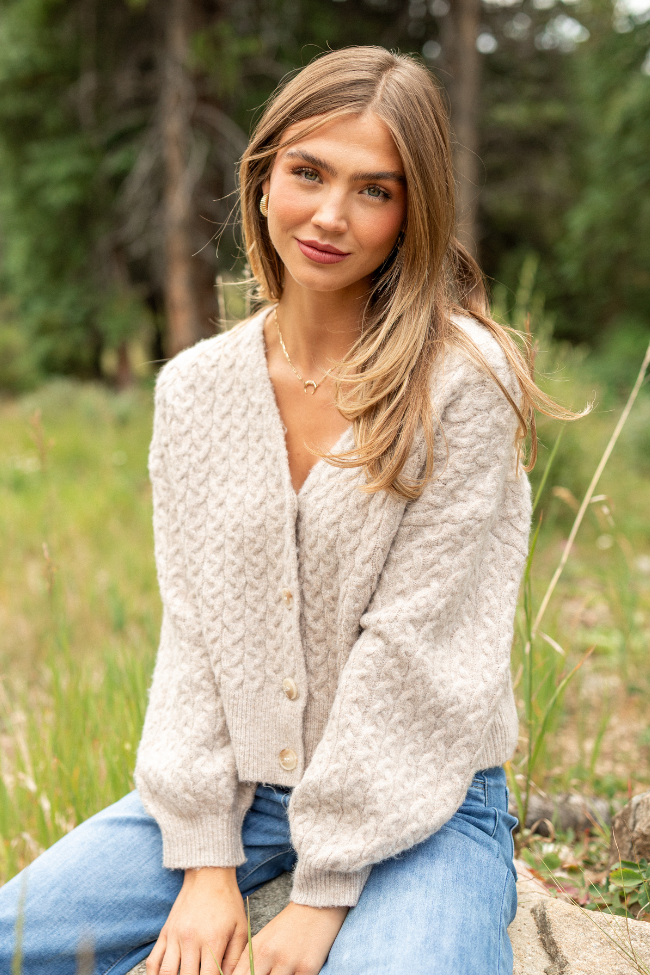 Heather Tan V-Neck Cardigan