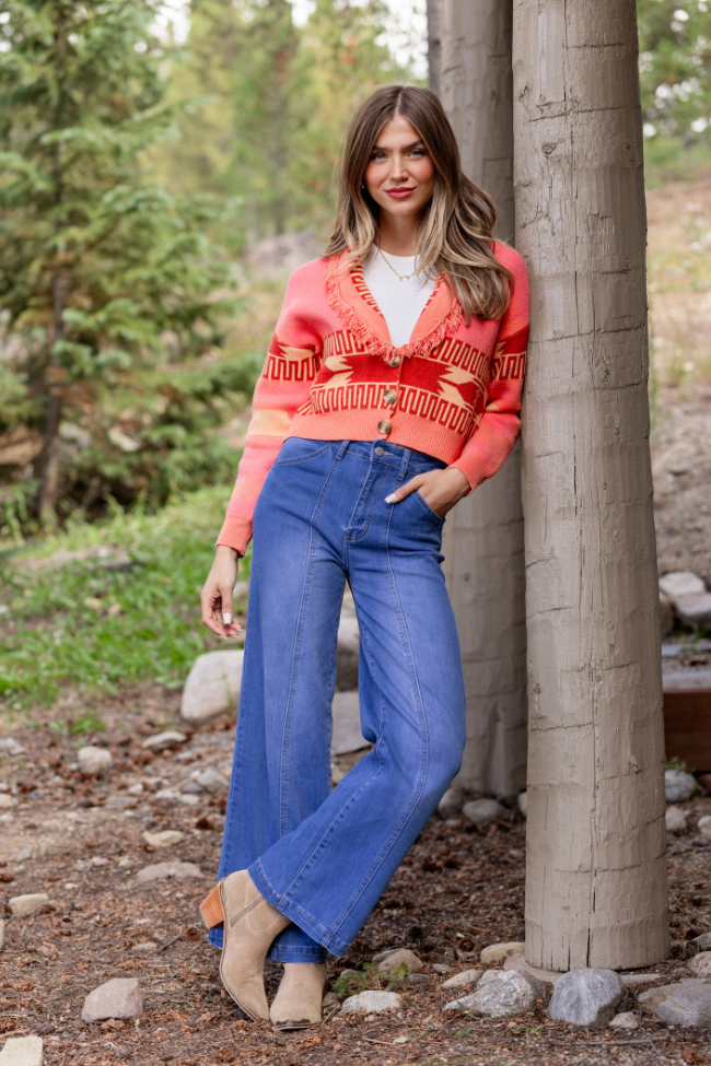 Zendaya Pink Fringe Print Cardigan FINAL SALE - Image 2